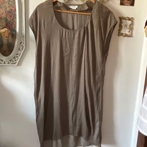 Helmut Lang metallic green/gray tank top dress
